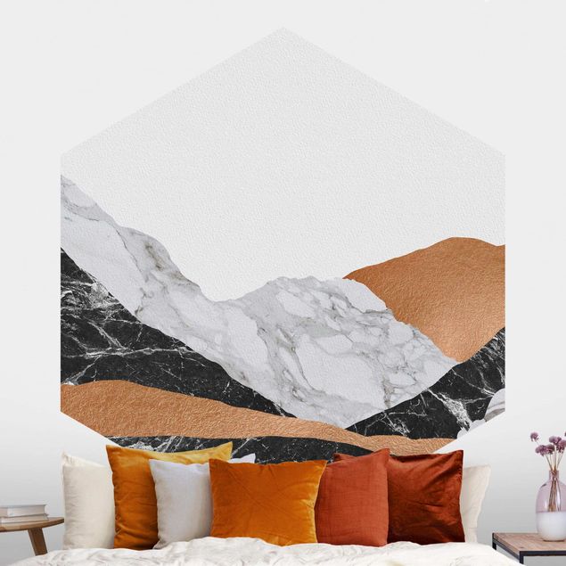 Marmor tapet Landscape In Marble And Copper