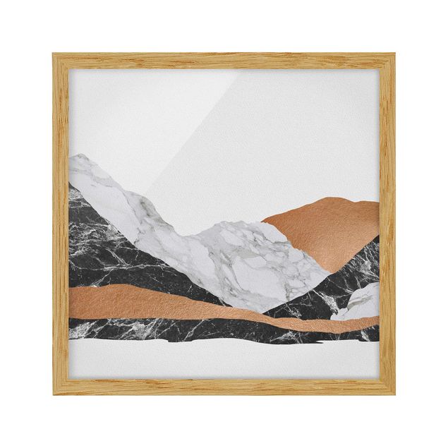 Indrammede plakater landskaber Landscape In Marble And Copper