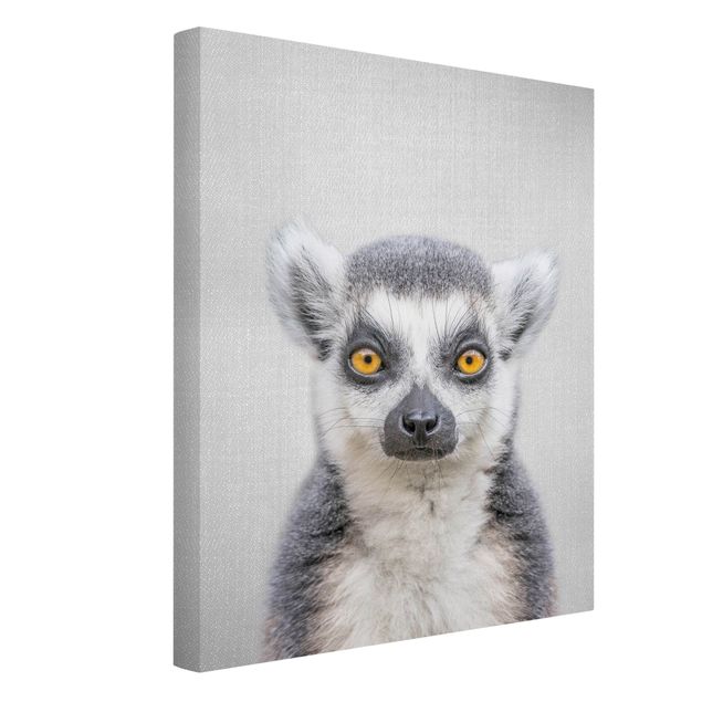 Billeder på lærred sort og hvid Lemur Ludwig