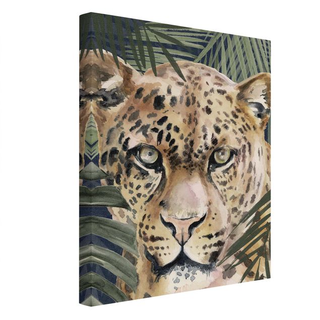 Billeder på lærred guld Leopard In The Jungle