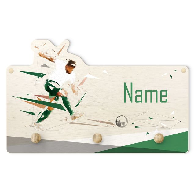 Knagerækker Favourite Club White Green With Customised Name