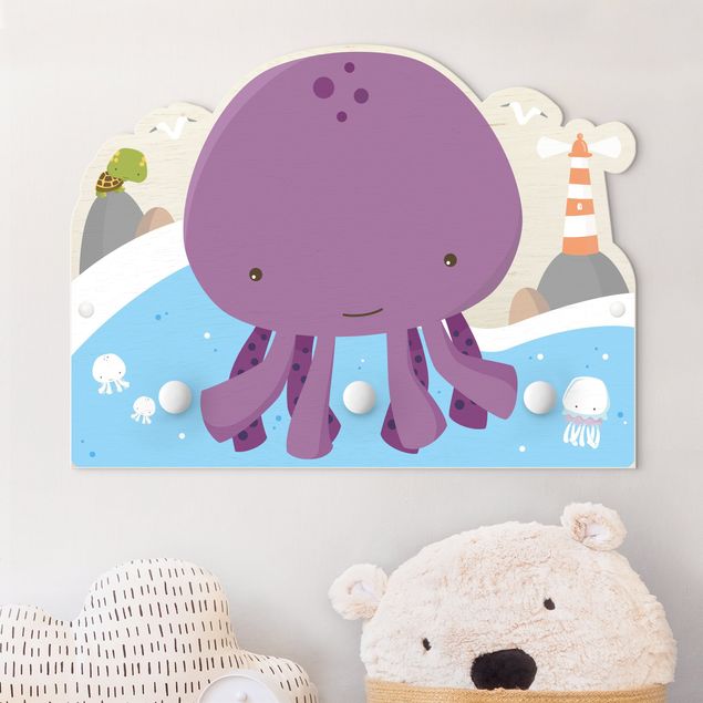 Børneværelse deco Purple Baby Squid