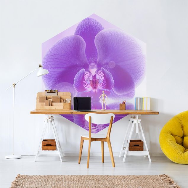 Moderne tapet Purple Orchid On Water