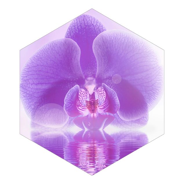 Tapet Purple Orchid On Water