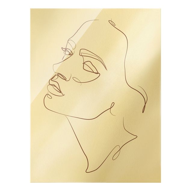 Glas magnettavla Line Art - Woman Dreaming Face