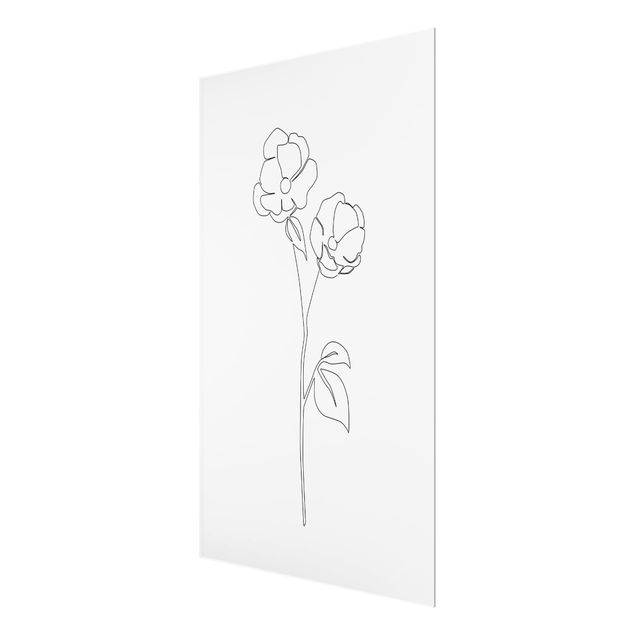 Billeder sort og hvid Line Art Flowers - Poppy Flower
