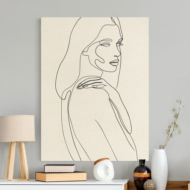 Kunst stilarter Line Art Woman Shoulder Black And White