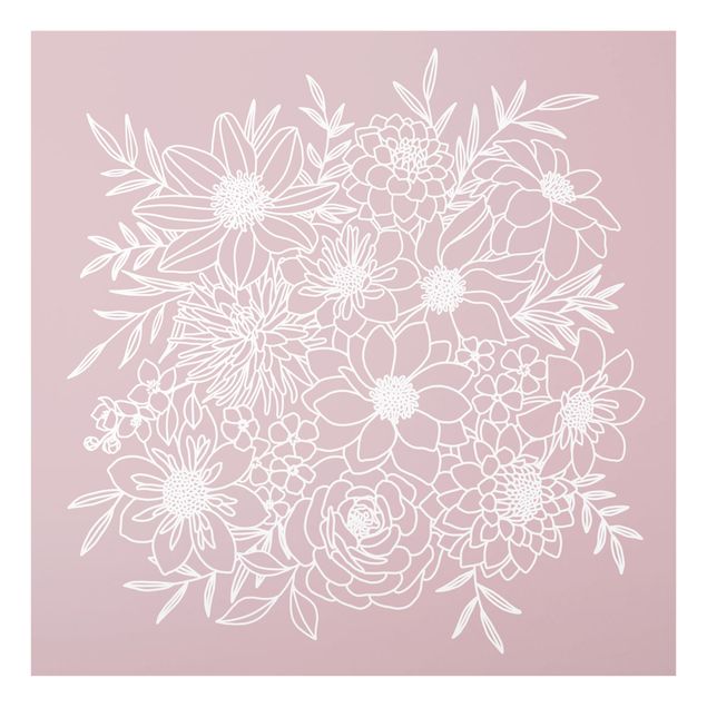 Billeder Lineart Flowers In Dusky Pink