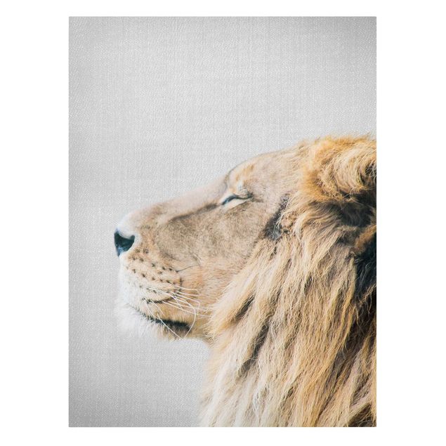 Billeder på lærred sort og hvid Lion Leopold