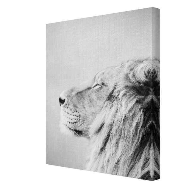 Billeder på lærred dyr Lion Leopold Black And White