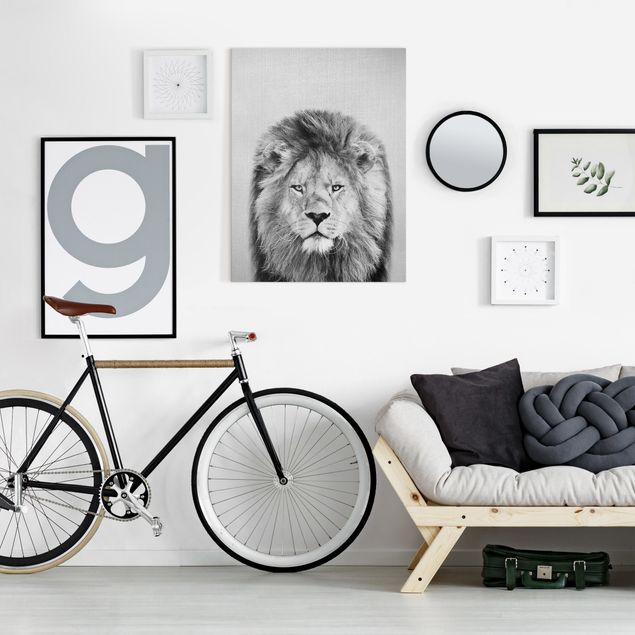 Billeder på lærred lions Lion Linus Black And White