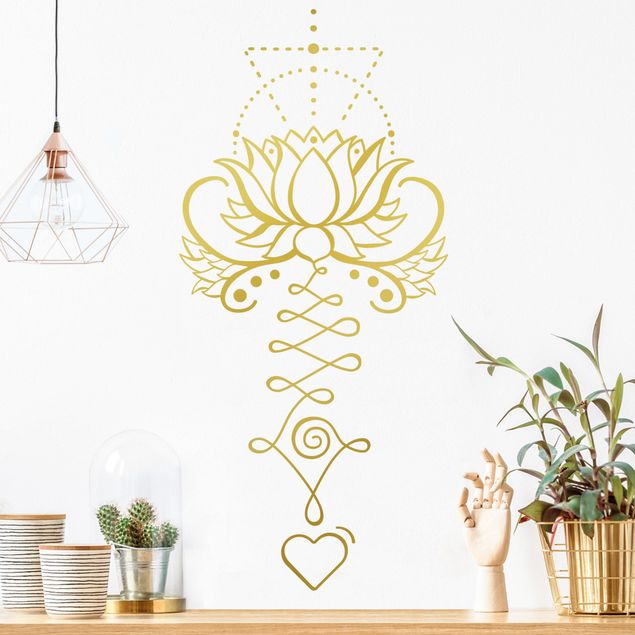 Wallstickers Planter Lotus Unalome With Heart