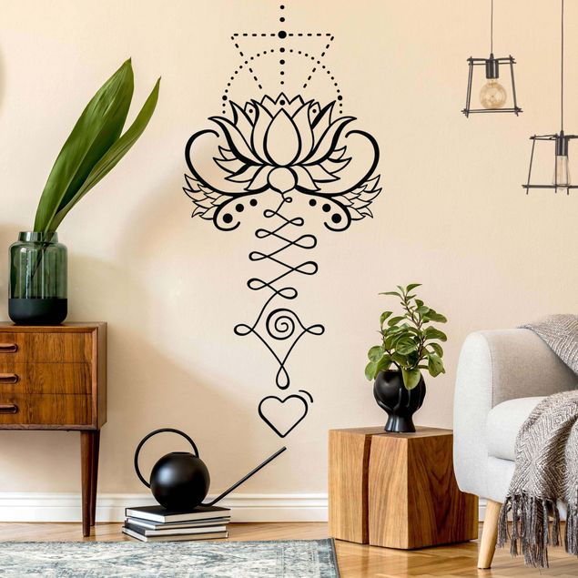 Wallstickers Lotus Unalome With Heart