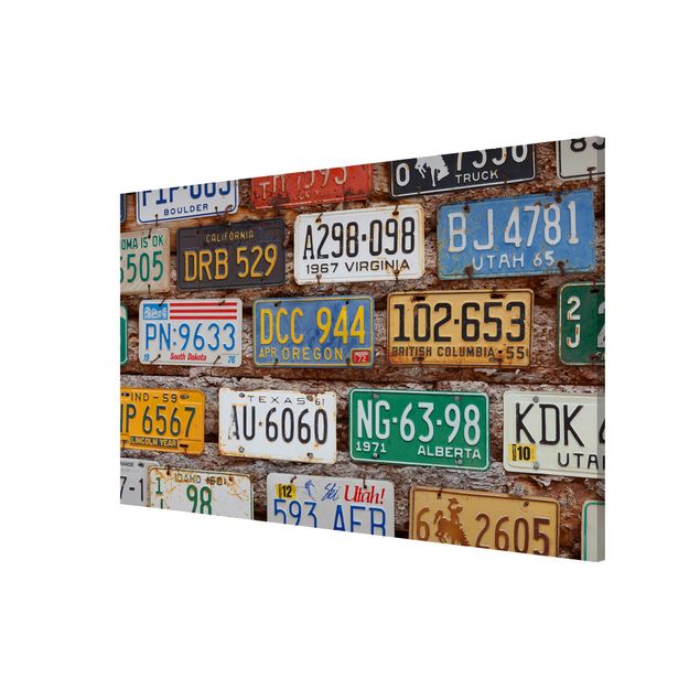 Magnettavler trælook American License Plates On Wood