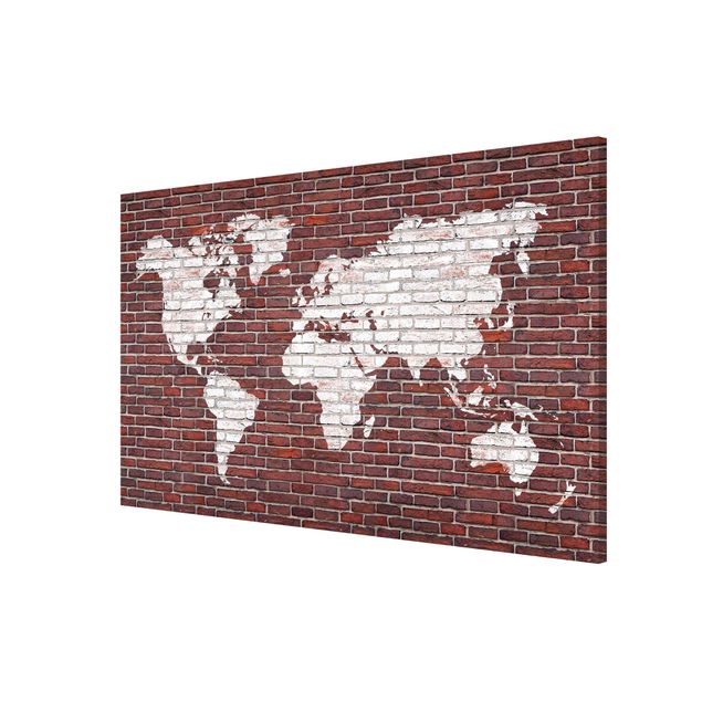 Magnettavler verdenskort Brick World Map