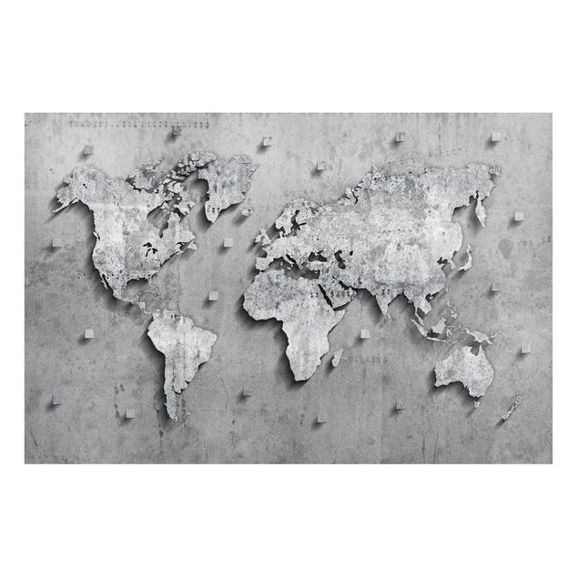 Magnettavler verdenskort Concrete World Map