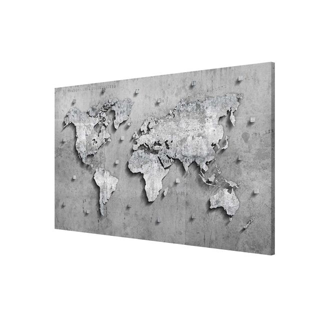Magnettavler stenlook Concrete World Map