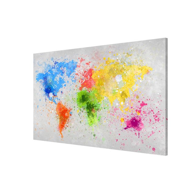 Billeder verdenskort Colourful Splodges World Map