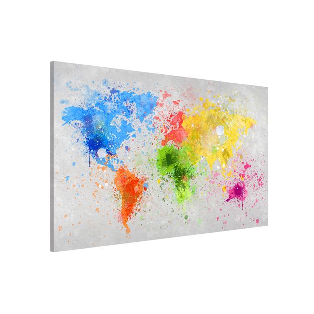 køkken dekorationer Colourful Splodges World Map