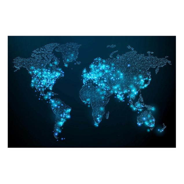 Magnettavler verdenskort Connected World World Map
