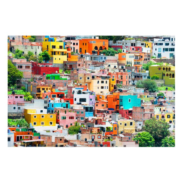 Billeder arkitektur og skyline Coloured Houses Front Guanajuato