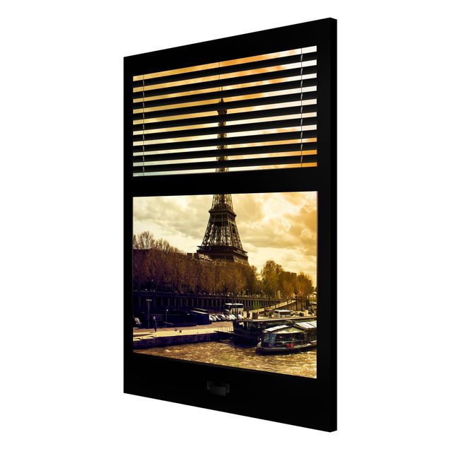 Billeder arkitektur og skyline Window View Blinds - Paris Eiffel Tower sunset