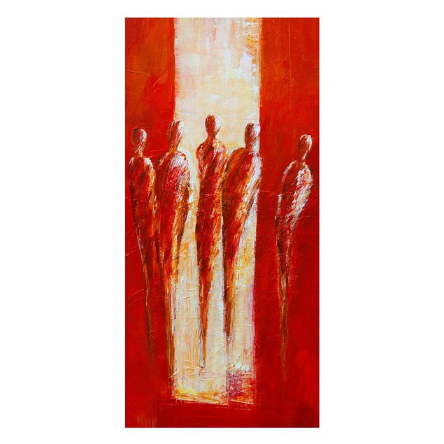 Billeder kunsttryk Petra Schüßler - Five Figures In Red 02