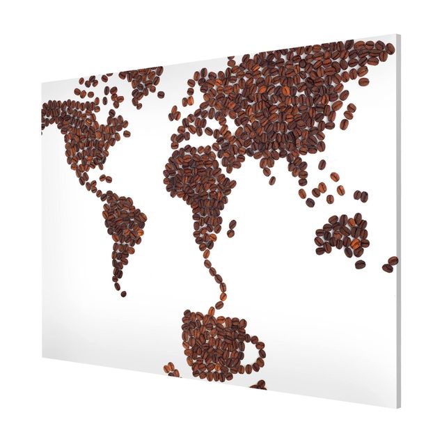 Magnettavler verdenskort Coffee around the world