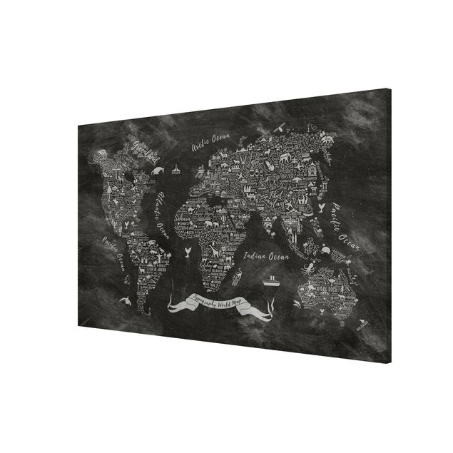 Billeder verdenskort Chalk Typography World Map