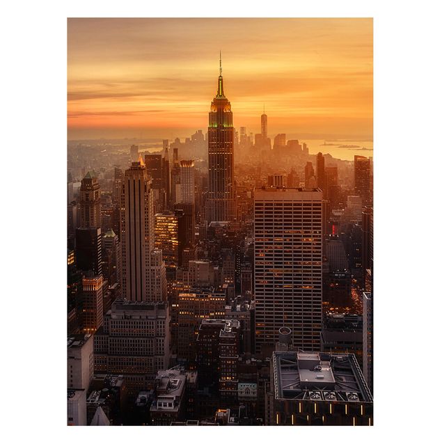 Billeder New York Manhattan Skyline Evening