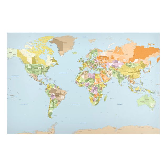 Magnettavler verdenskort Political World Map