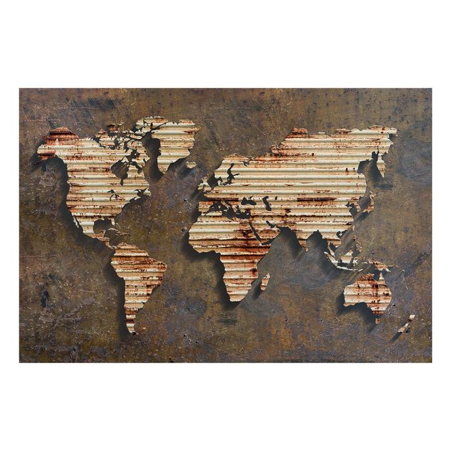 Magnettavler verdenskort Rust World Map