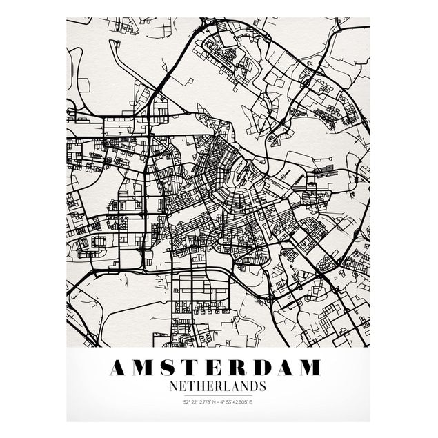 Magnettavler verdenskort Amsterdam City Map - Classic
