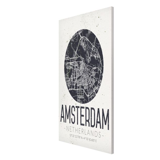 Magnettavler ordsprog Amsterdam City Map - Retro