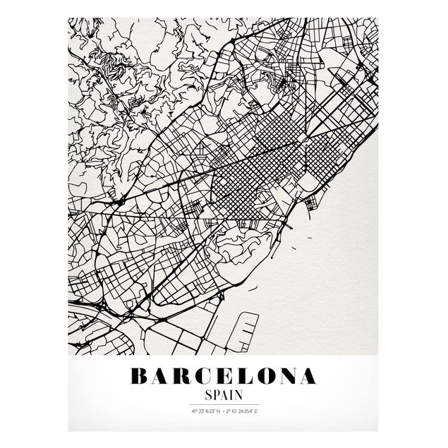 Magnettavler verdenskort Barcelona City Map - Classic