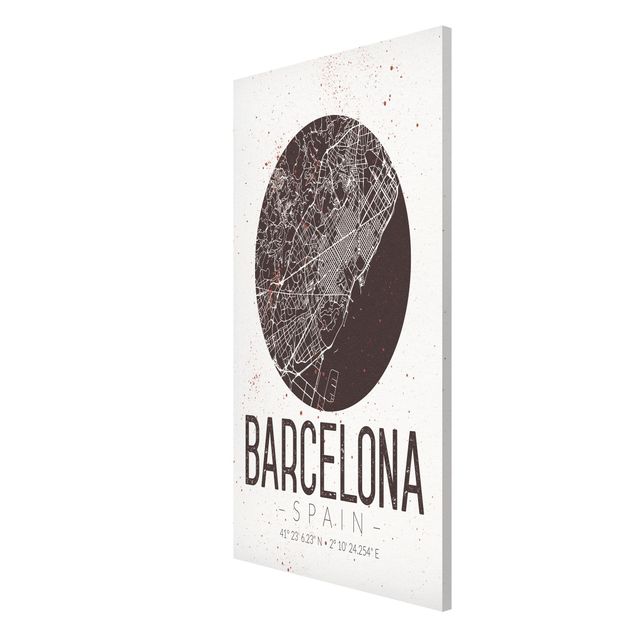 Magnettavler ordsprog Barcelona City Map - Retro