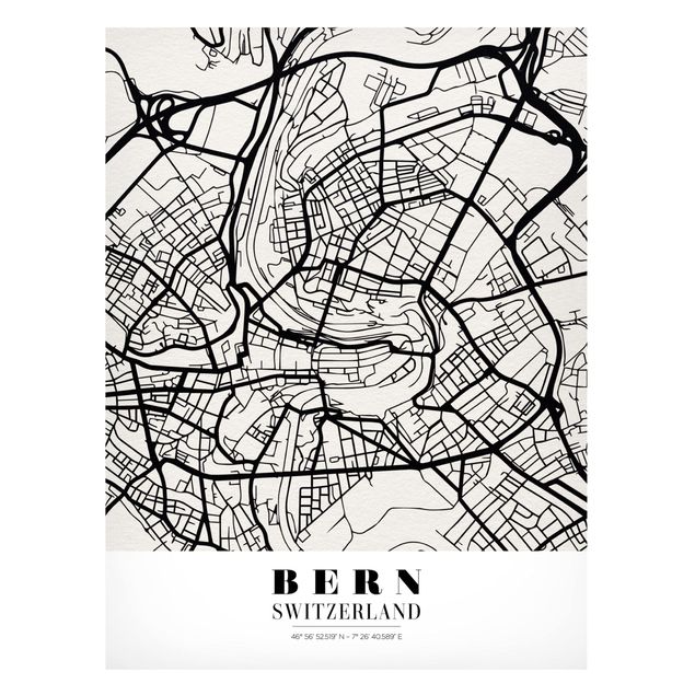 Magnettavler verdenskort Bern City Map - Classical