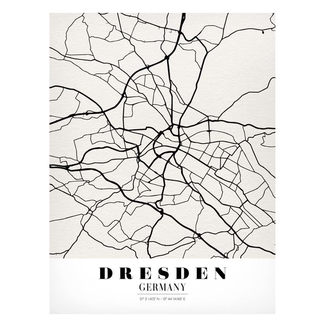 Magnettavler verdenskort Dresden City Map - Classical