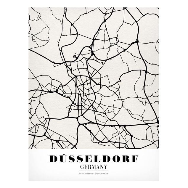 Magnettavler verdenskort Dusseldorf City Map - Classic