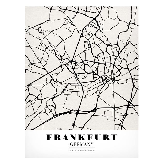 Magnettavler verdenskort Frankfurt City City Map - Classical