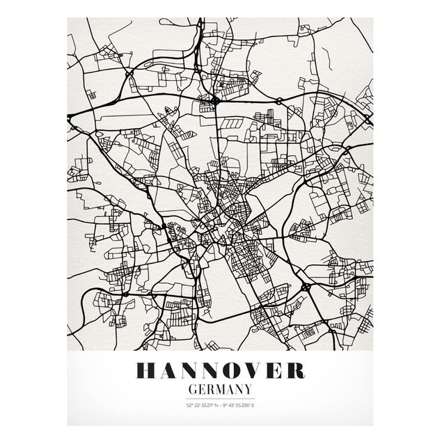 Magnettavler verdenskort Hannover City Map - Classic