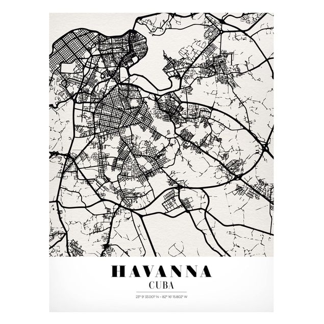Magnettavler verdenskort Havana City Map - Classic
