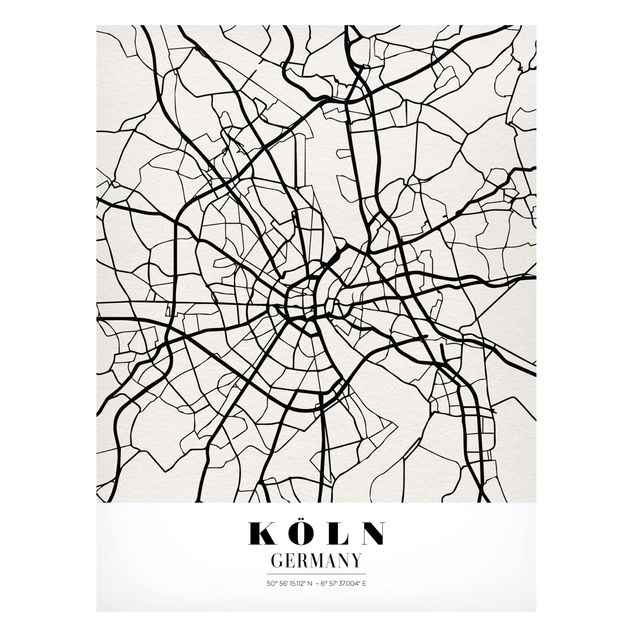 Magnettavler verdenskort Cologne City Map - Classic