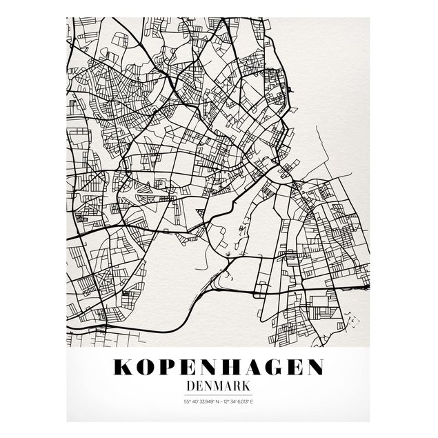Magnettavler verdenskort Copenhagen City Map - Classic