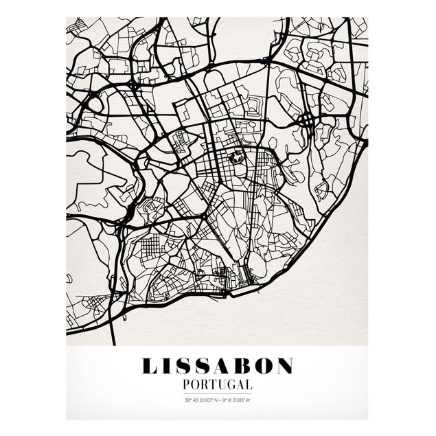 Magnettavler verdenskort Lisbon City Map - Classic