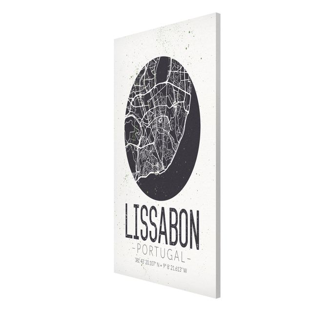 Magnettavler ordsprog Lisbon City Map - Retro