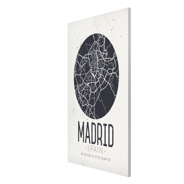 Magnettavler ordsprog Madrid City Map - Retro