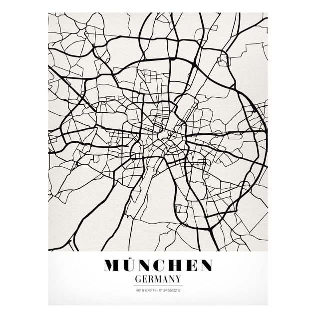 Magnettavler verdenskort Munich City Map - Classic