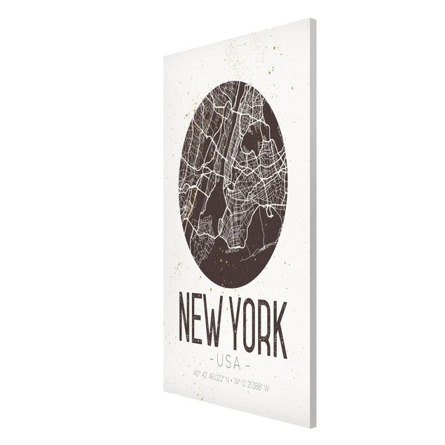 Magnettavler verdenskort New York City Map - Retro