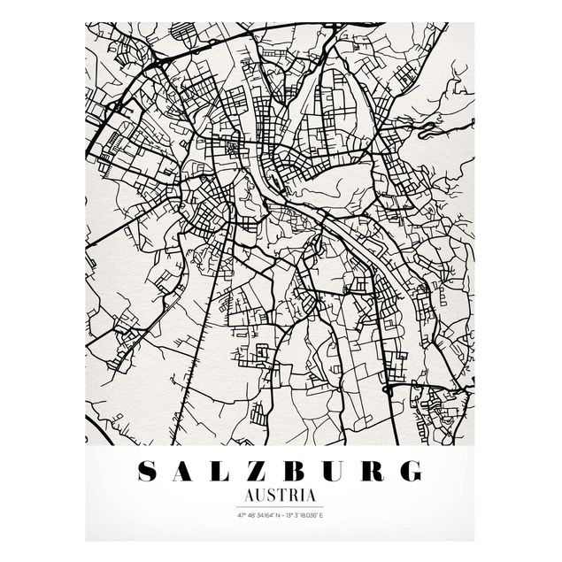 Magnettavler verdenskort Salzburg City Map - Classic